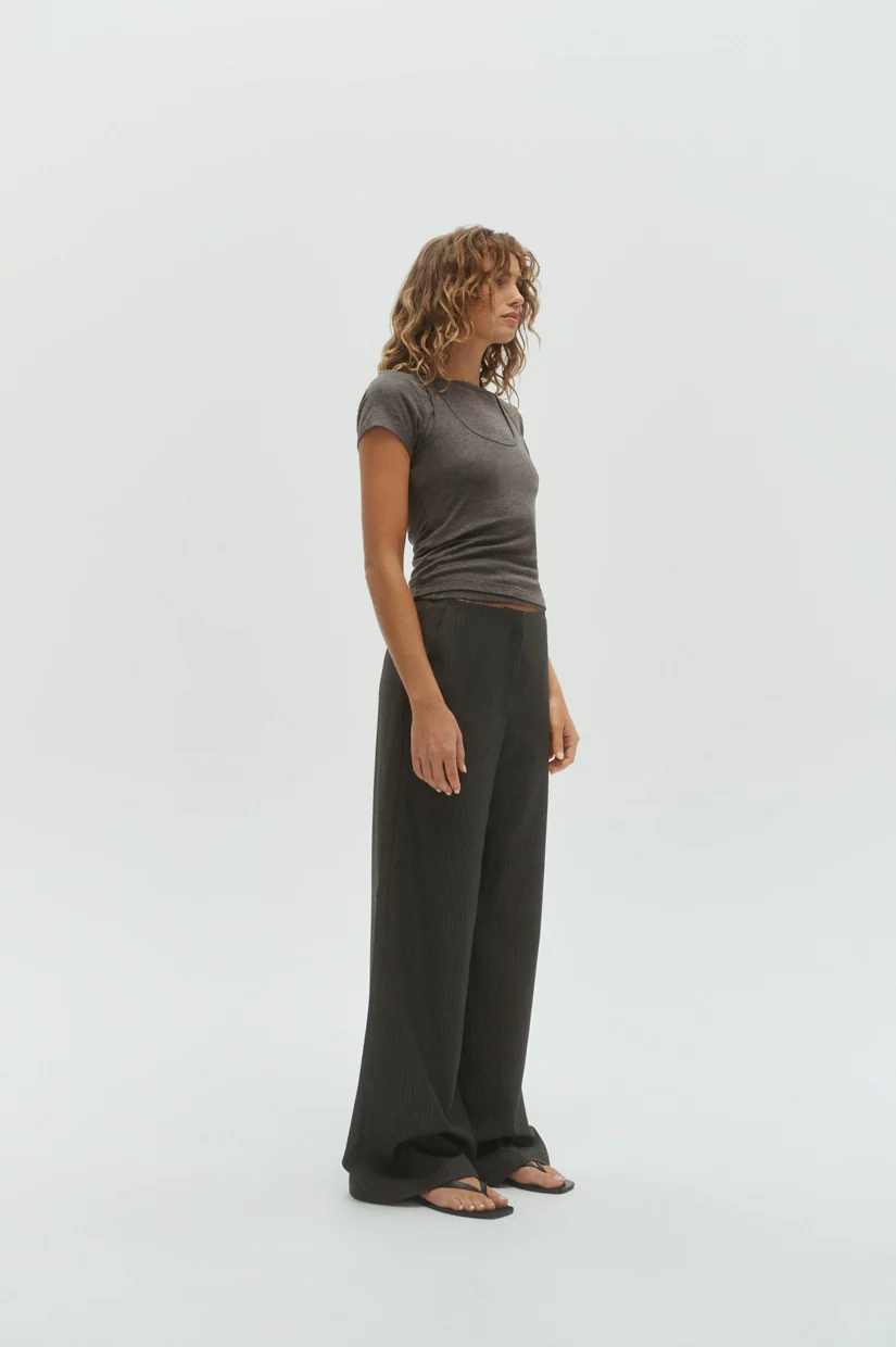 One Of Others Margot Pant- Grey Pinstripe - Image 2