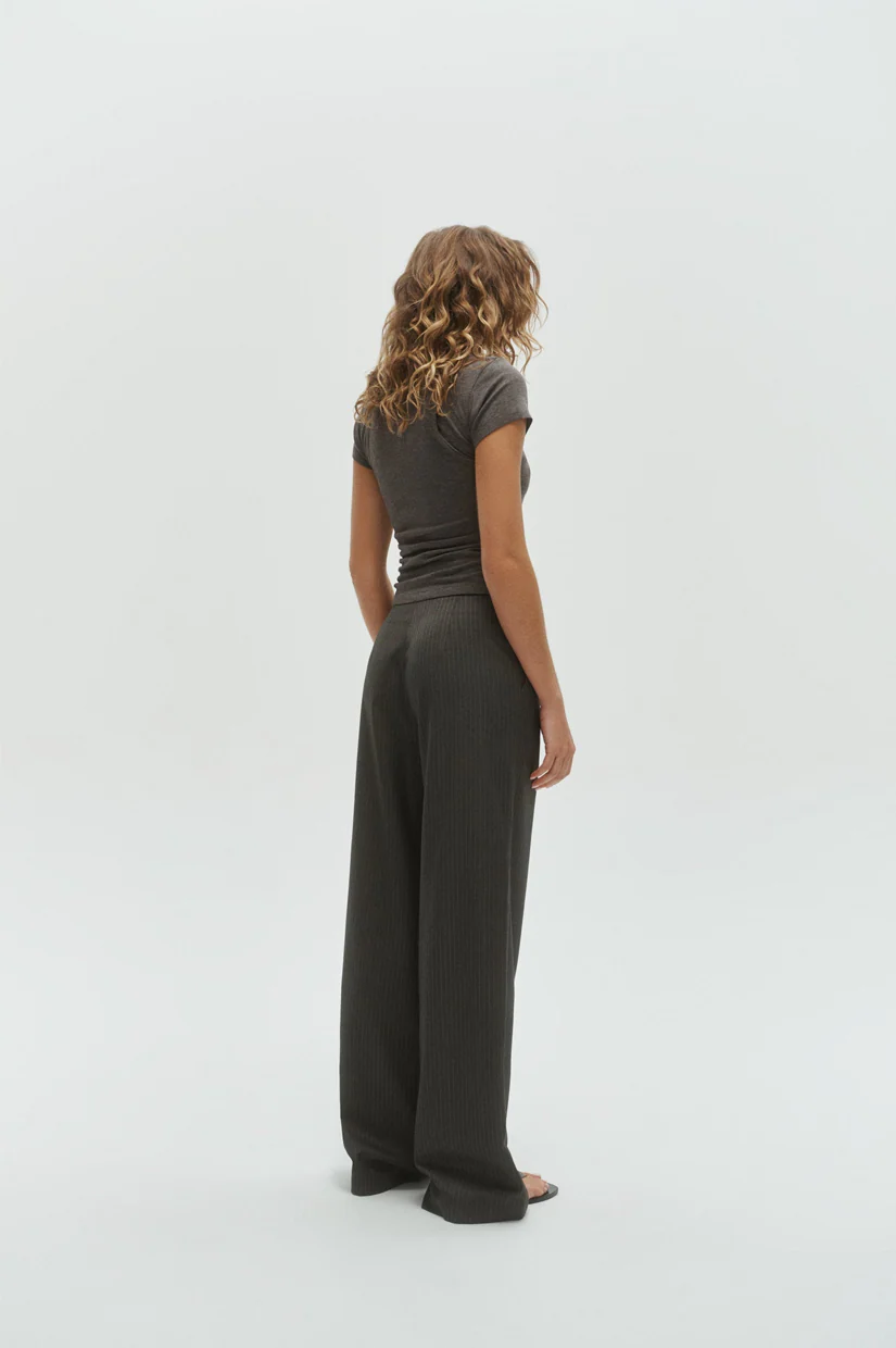 One Of Others Margot Pant- Grey Pinstripe - Image 3