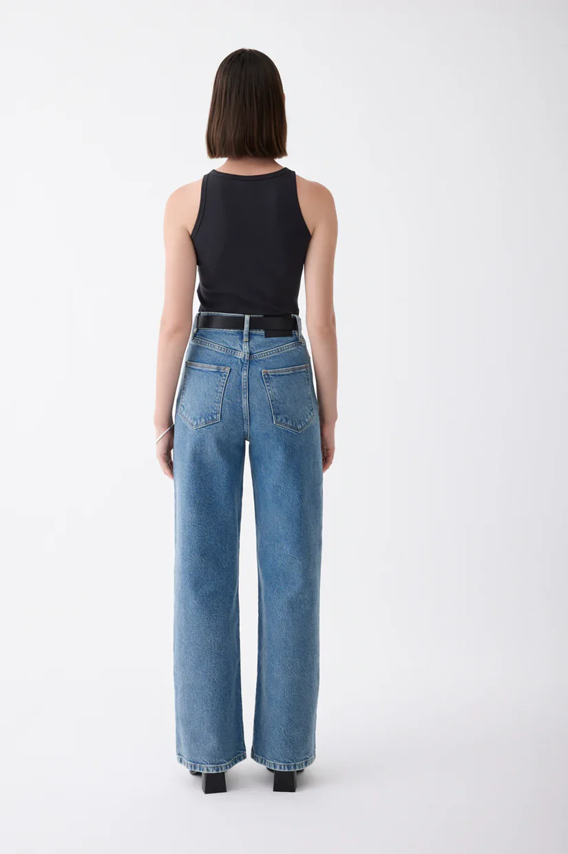 Outland Denim Ellie High Wide Leg Jean - Meridian Mid Blue - Image 4