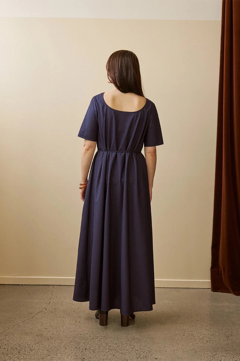 Penny Sage Tempo Dress - Oxford Plum Stripe - Image 4