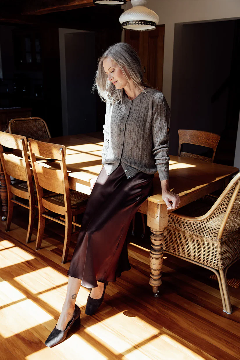 Perriam Cable Cardigan - Cinnamon - Image 4