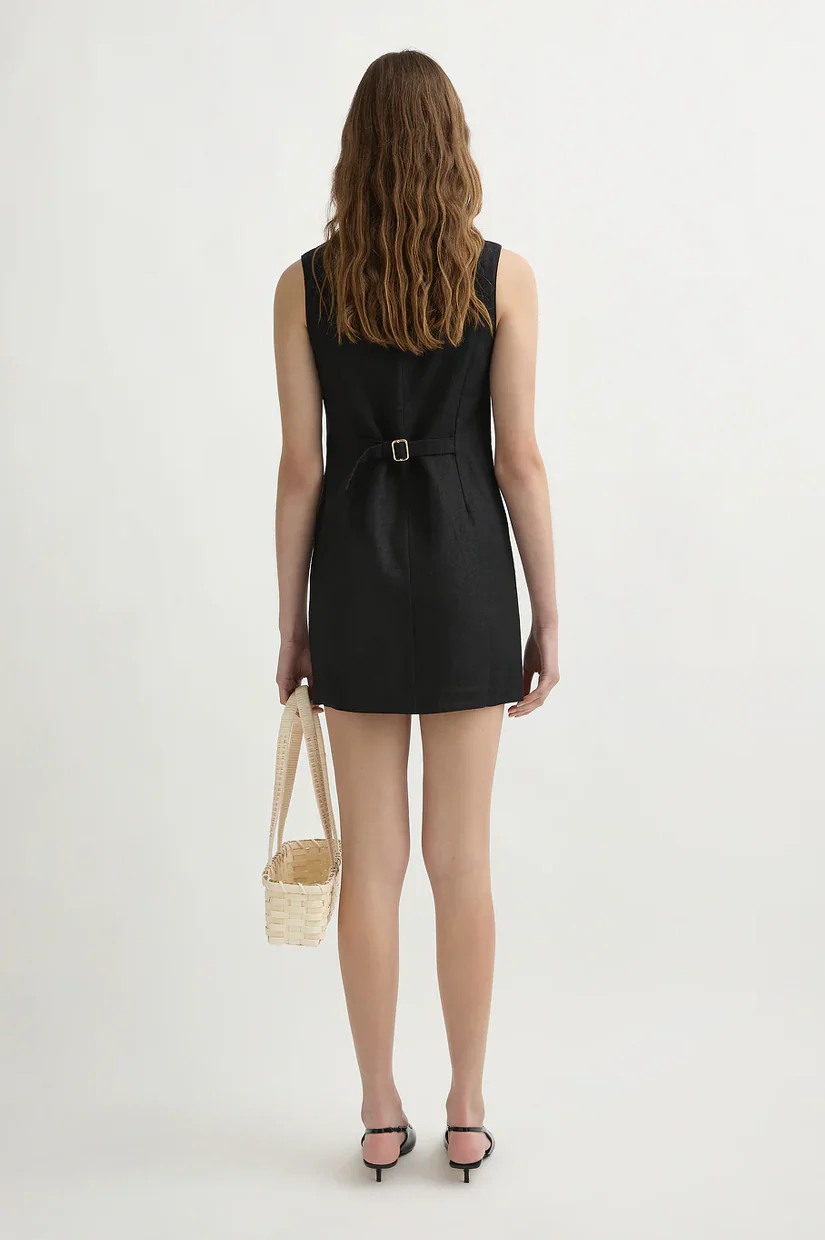 Posse Emma Button Down Mini Dress - Black - Image 4