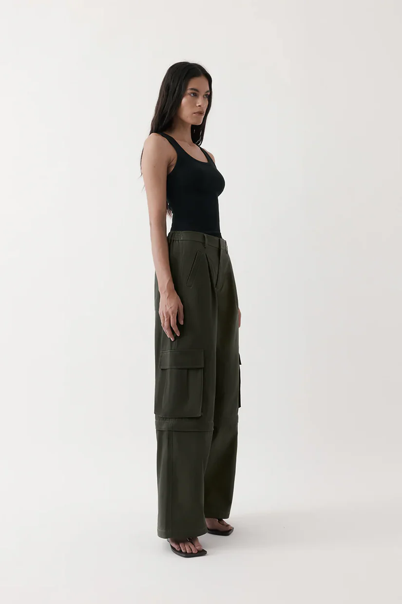 Rebe Convertible Cargo Trouser - Olive Brown - Image 2