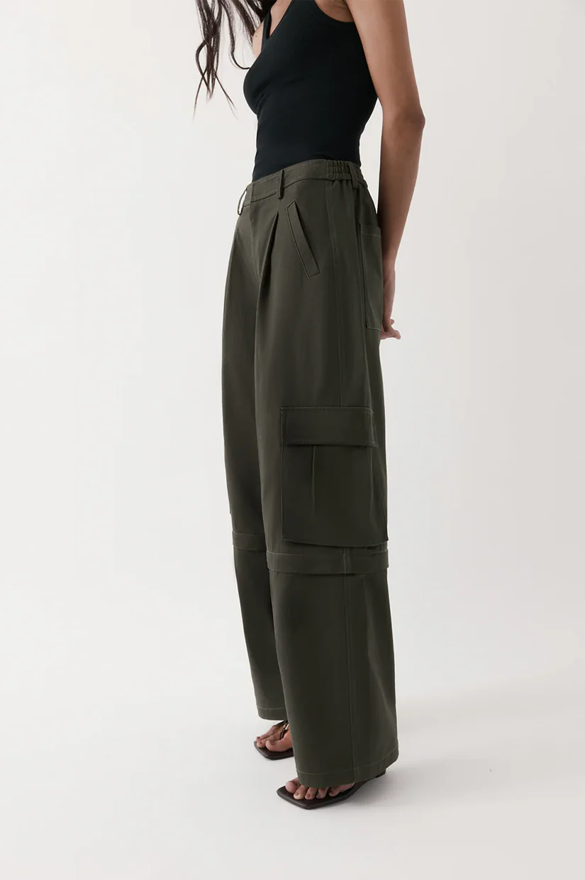 Rebe Convertible Cargo Trouser - Olive Brown - Image 3