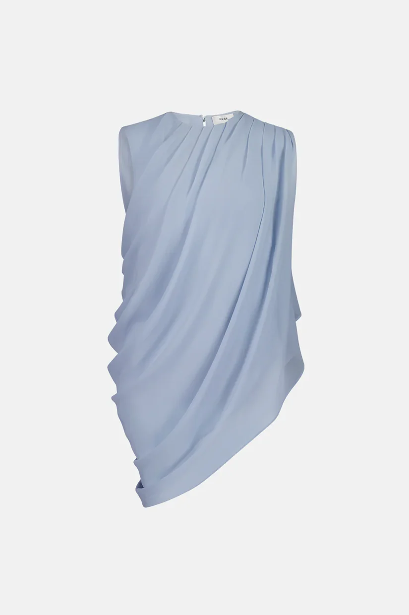Rebe Draped Top - Powder Blue - Image 4