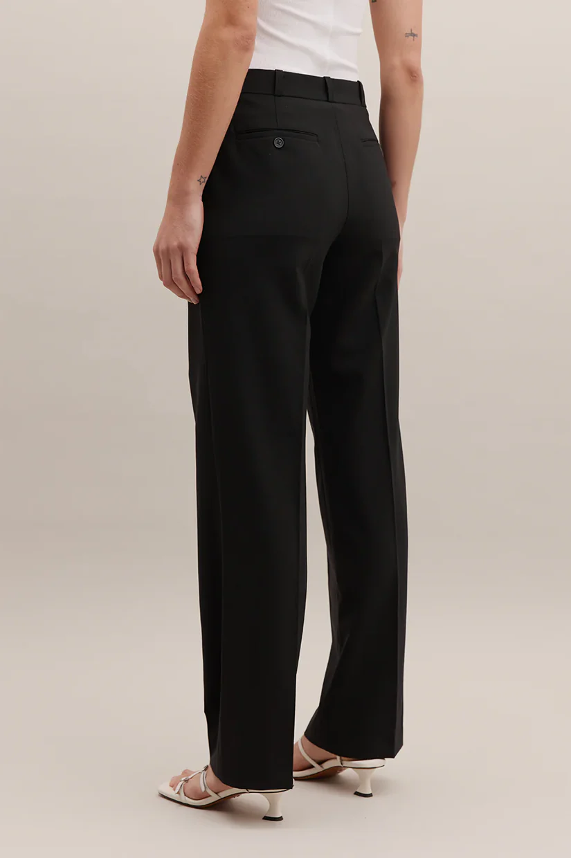Rebe Straight Tailored Trouser - Black - Image 3