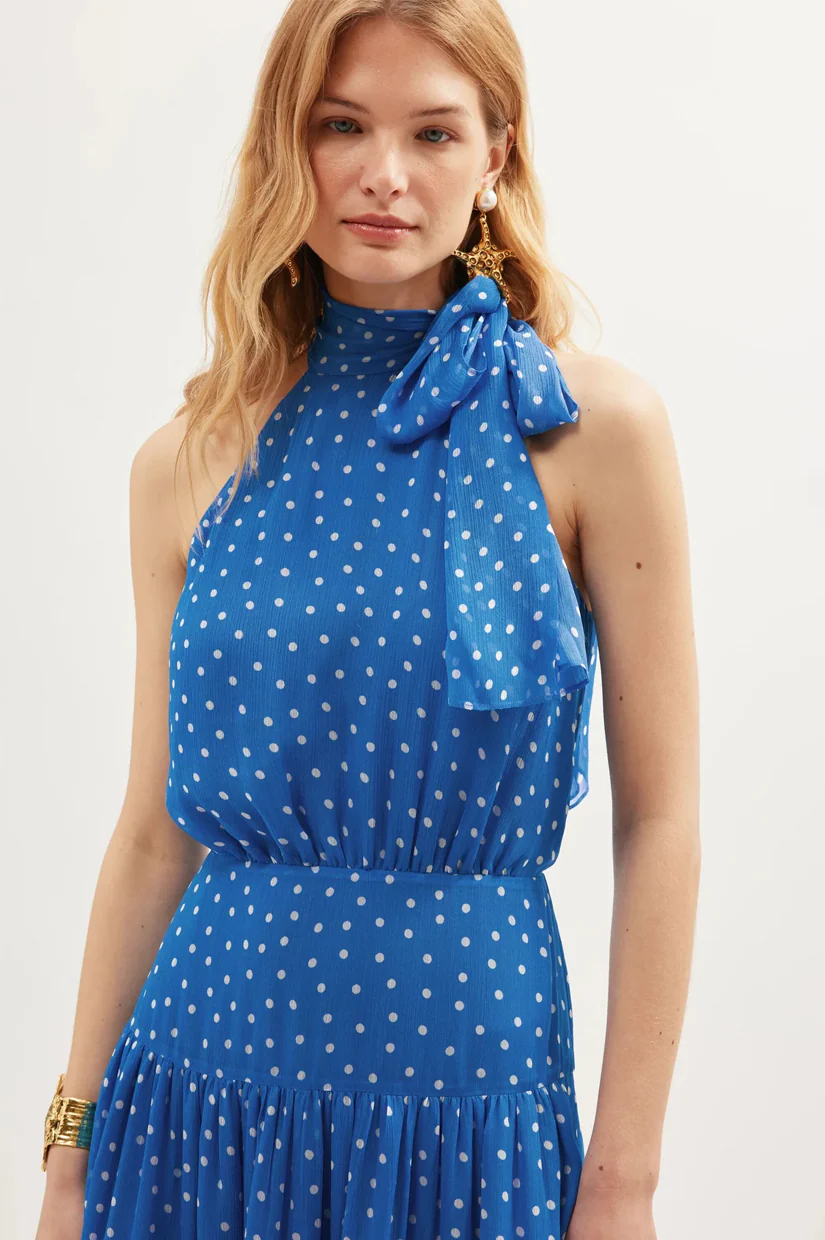 Rixo Abi Dress - Layla Dot Blue - Image 3