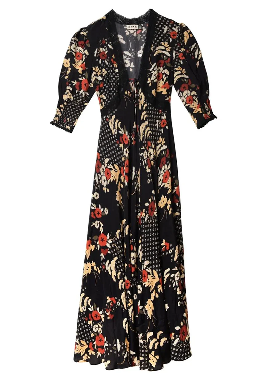 Rixo Amina Dress - Star Floral Black