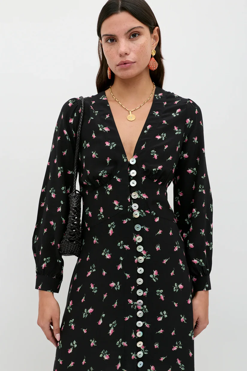 Rixo Avalyn Dress - Sienna Bud Black - Image 3