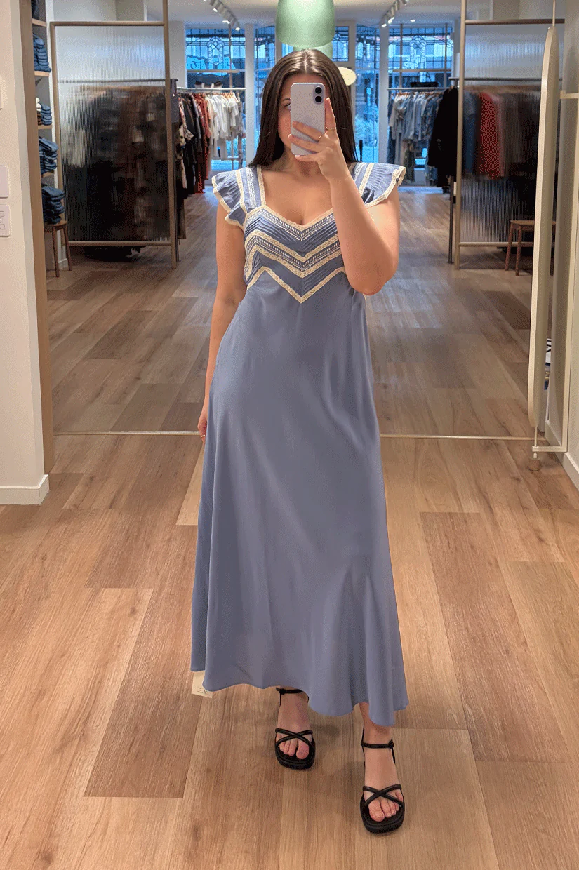 Rixo Bailee Dress - Blue