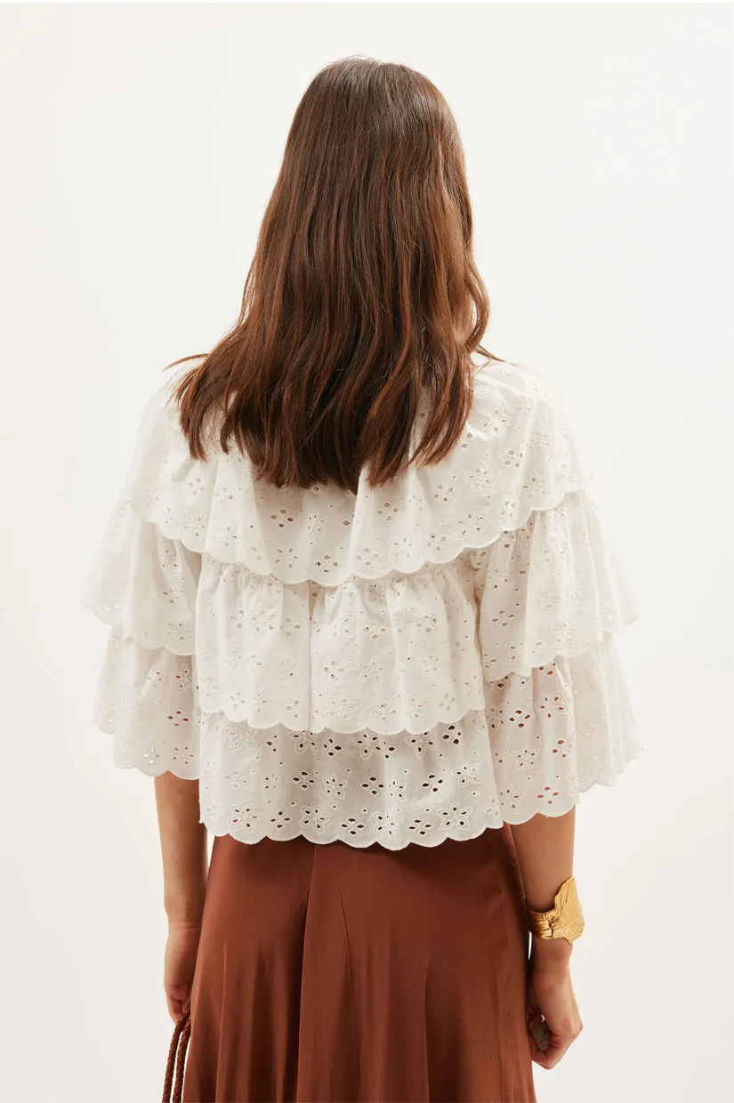 Rixo Caserta Top - Ivory - Image 2