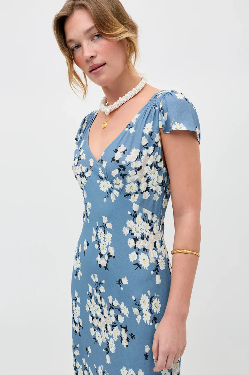 Rixo Cathy Dress - Amelia Boquet Blue - Image 3