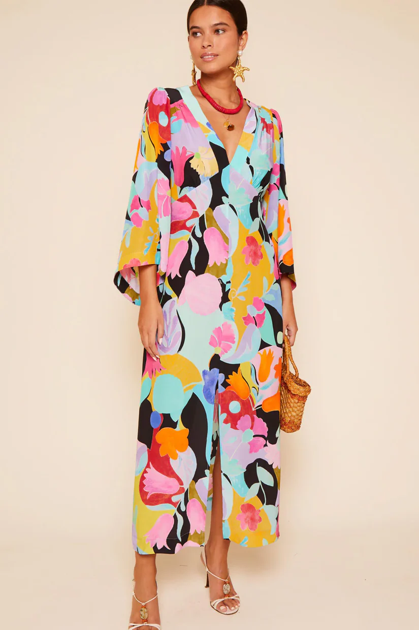 Rixo Dahlia Dress - Abstract Tulip Print - Image 2