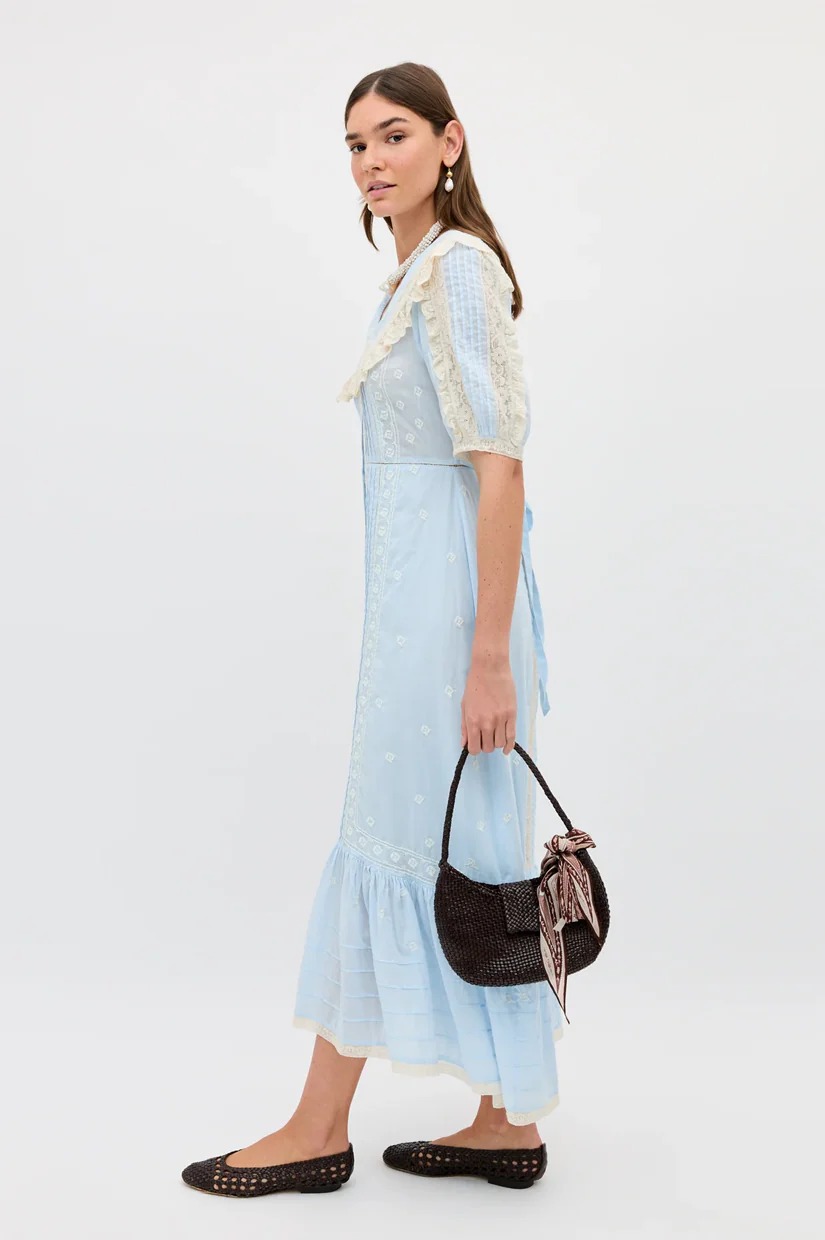 Rixo Edina Dress - Mira Embroidery Powder Blue - Image 2