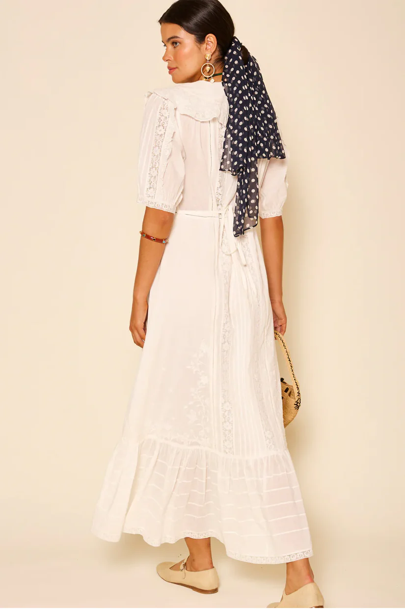 Rixo Edina Dress - Pansy Embroidery White - Image 3
