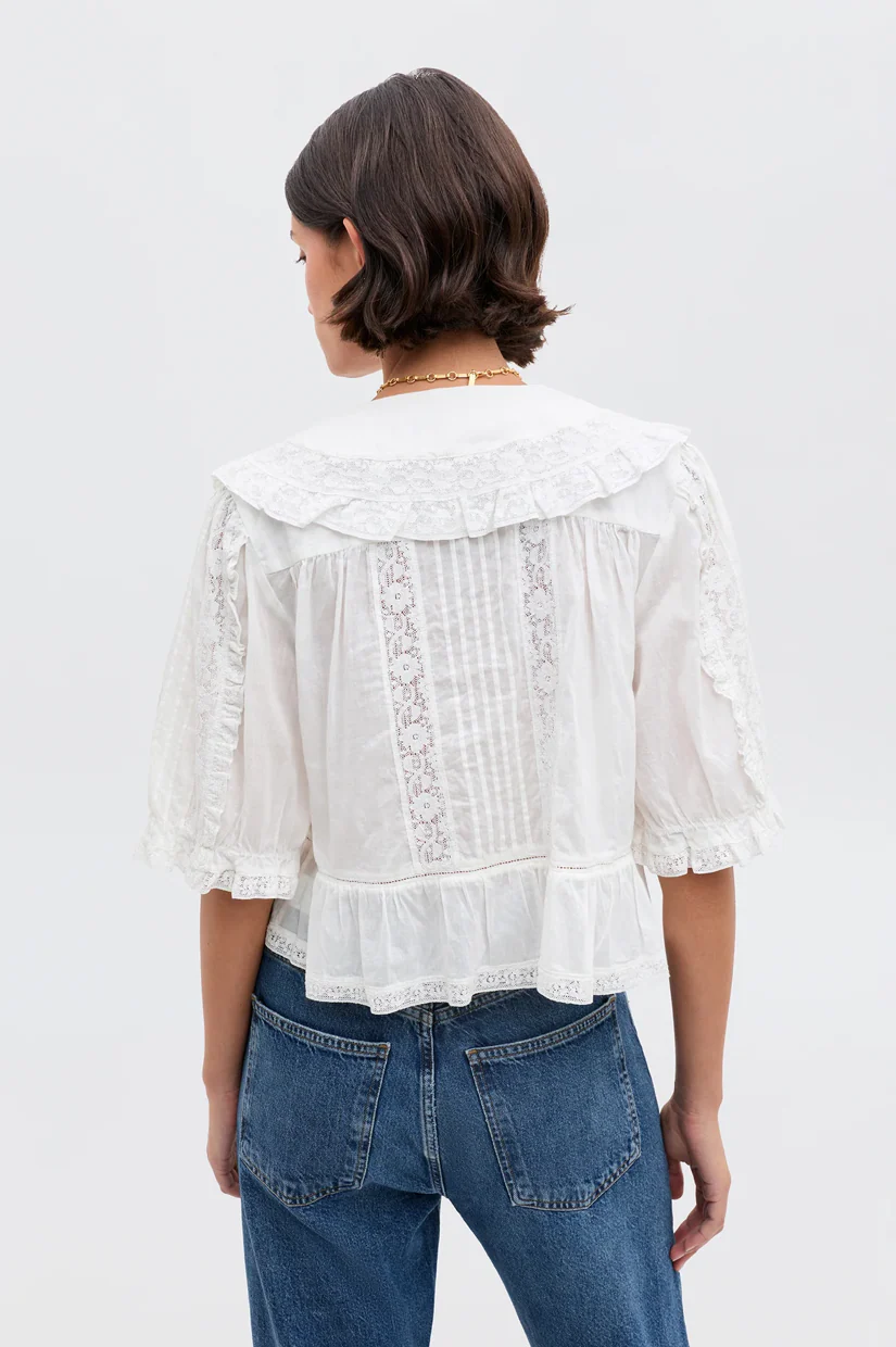 Rixo Ellery Blouse - White - Image 3