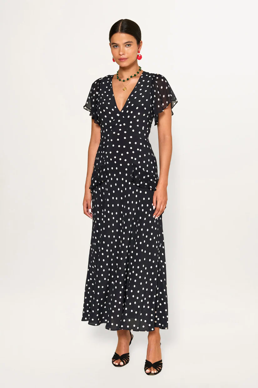 Rixo Evie Dress - Bohemia Spot Deep Navy - Image 2