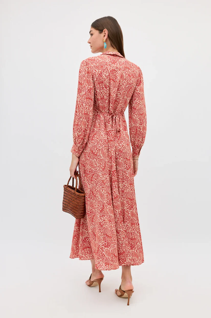 Rixo Maddison Dress - Woodcut Gremlin Red - Image 4