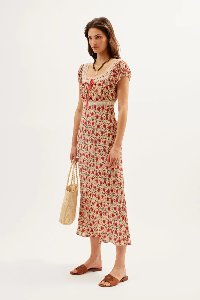 Rixo Maeva Dress - Eva Floral Cream - Image 2
