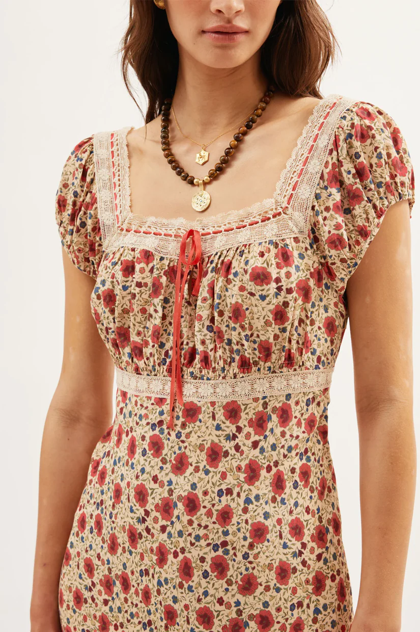 Rixo Maeva Dress - Eva Floral Cream - Image 4