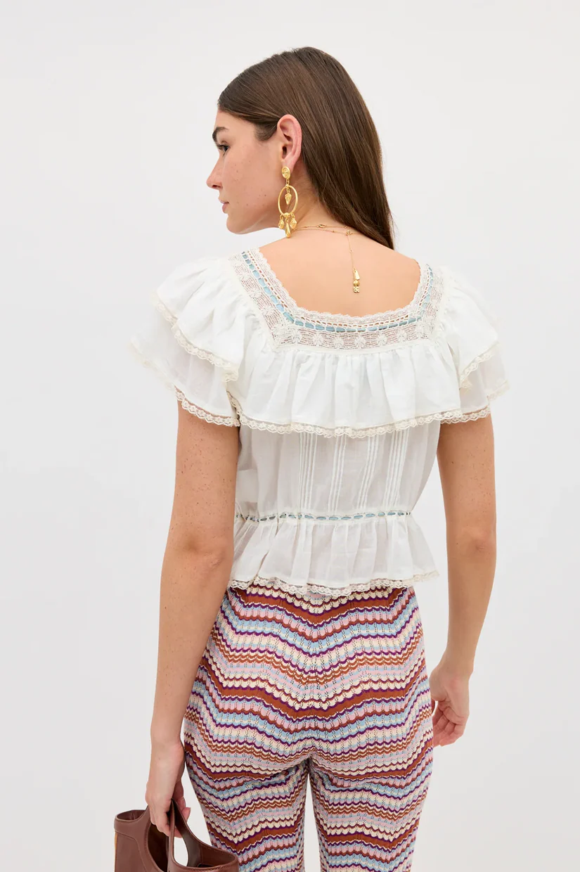 Rixo Melisa Top - Ivory - Image 2