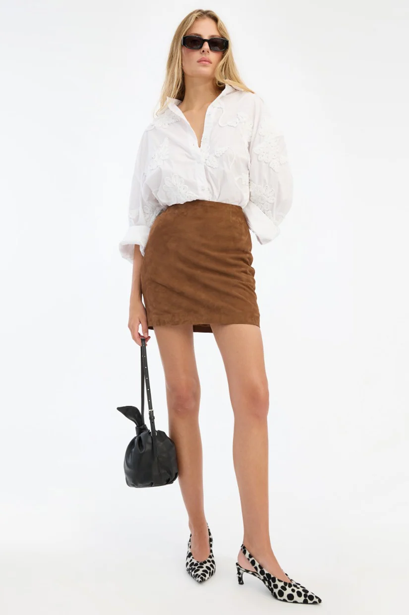 Rotate Flower Oversized Shirt - Bright White - Image 3