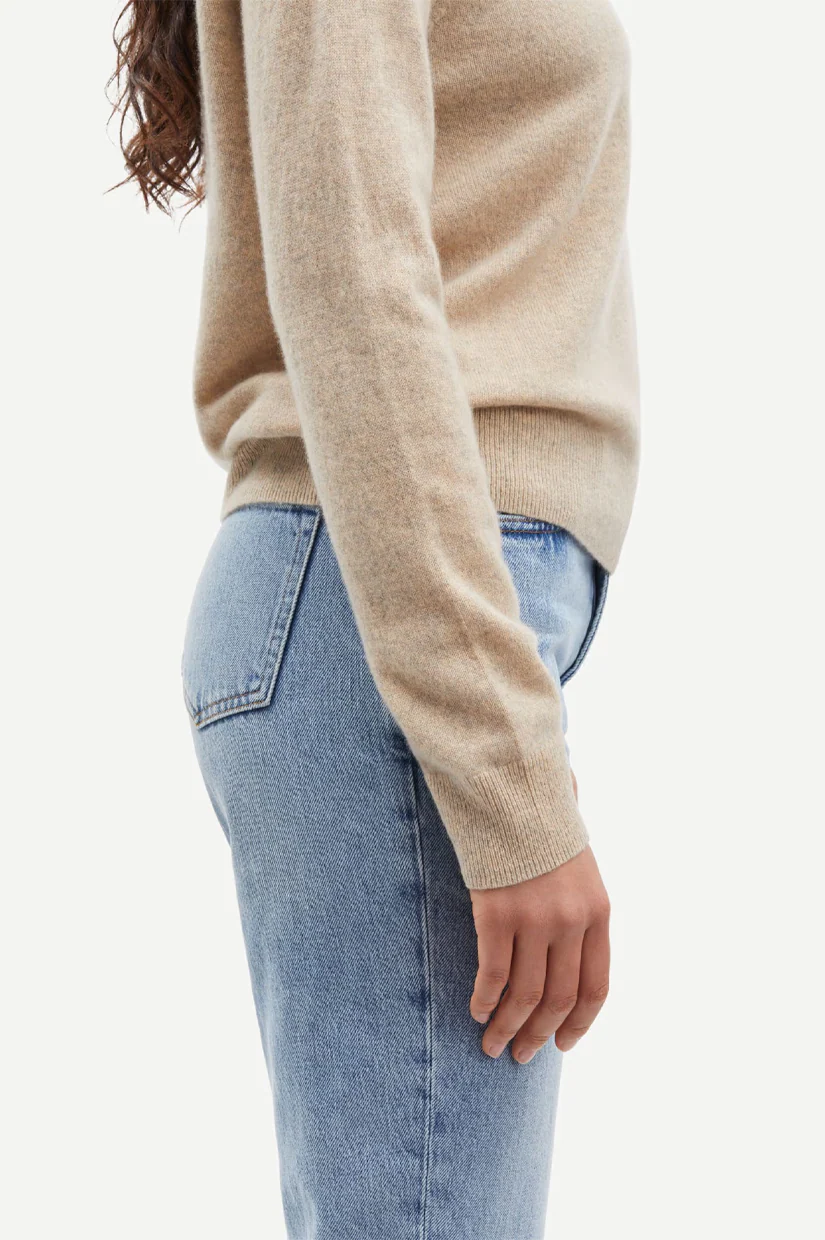 Samsoe Samsoe Boston O Neck - Cream Mel - Image 2