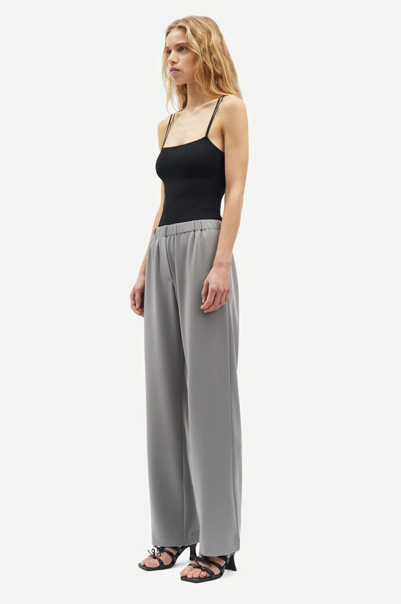 Samsoe Samsoe Hoys Straight Pants - Steeple Gray - Image 2