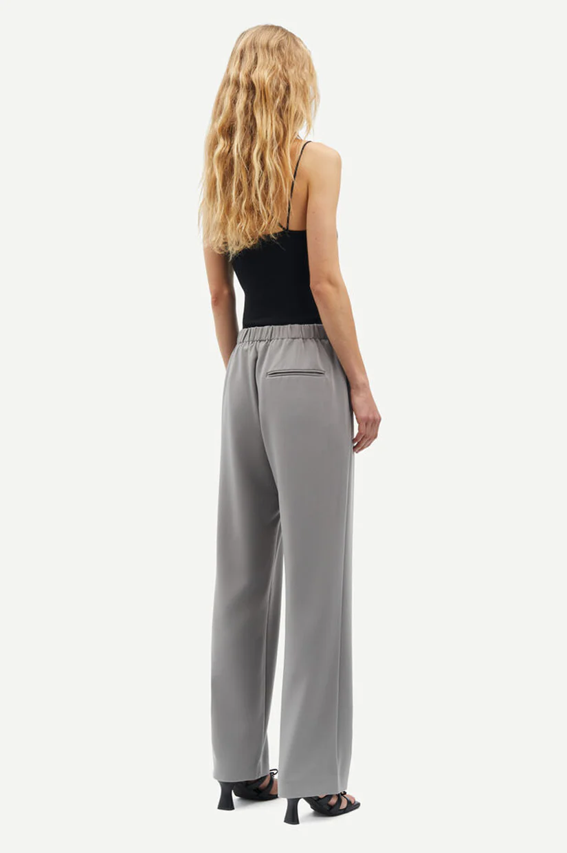 Samsoe Samsoe Hoys Straight Pants - Steeple Gray - Image 3
