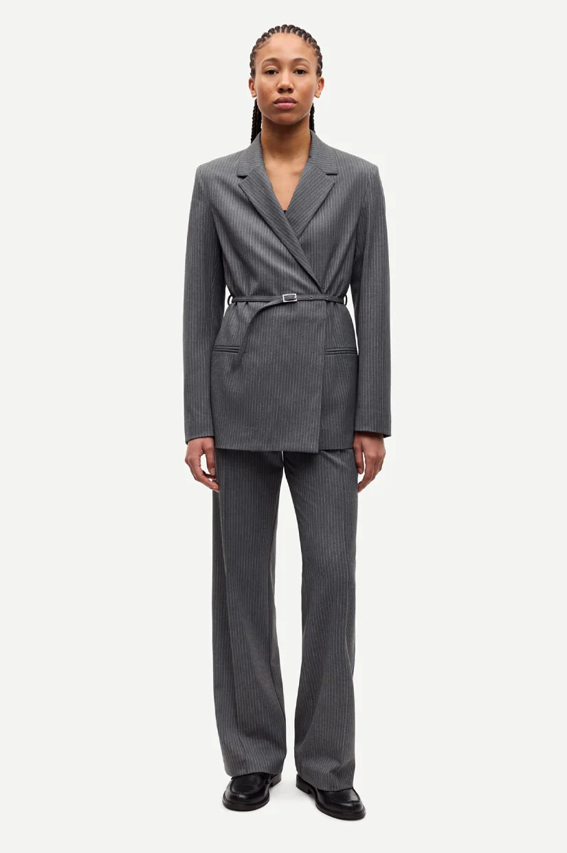 Samsoe Samsoe Salot Trousers - Dark Grey Pinstripe