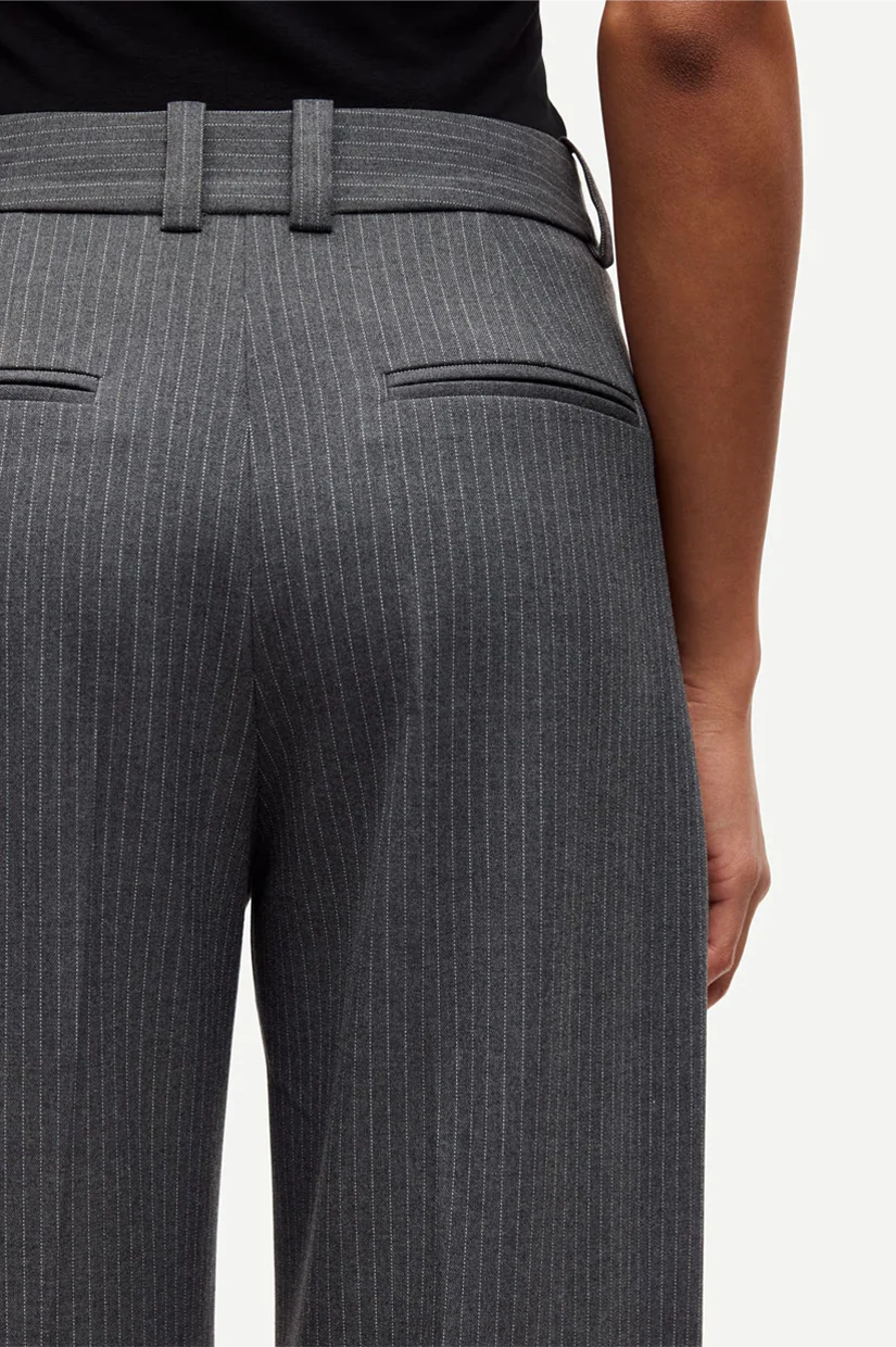 Samsoe Samsoe Salot Trousers - Dark Grey Pinstripe - Image 2