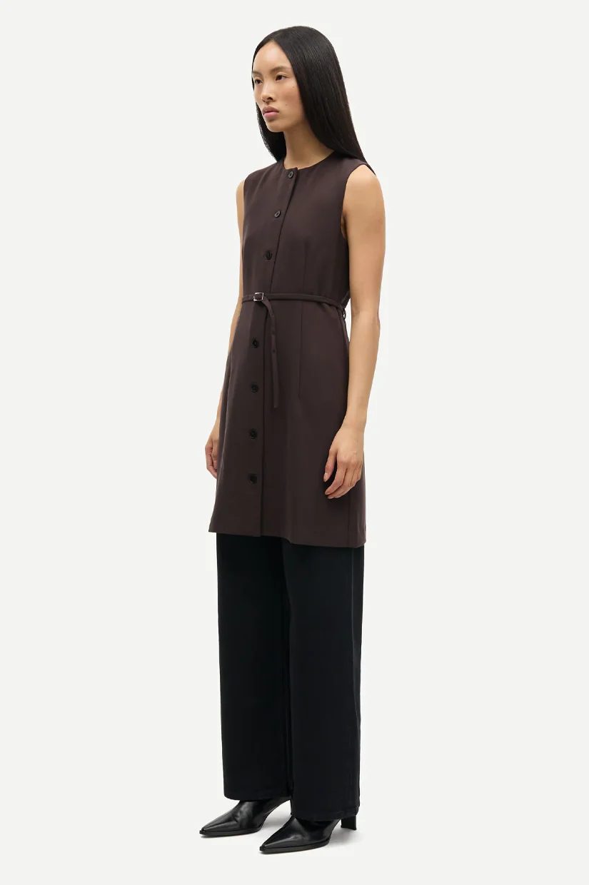 Samsoe Samsoe Saruma Short Dress - Black Coffee - Image 3