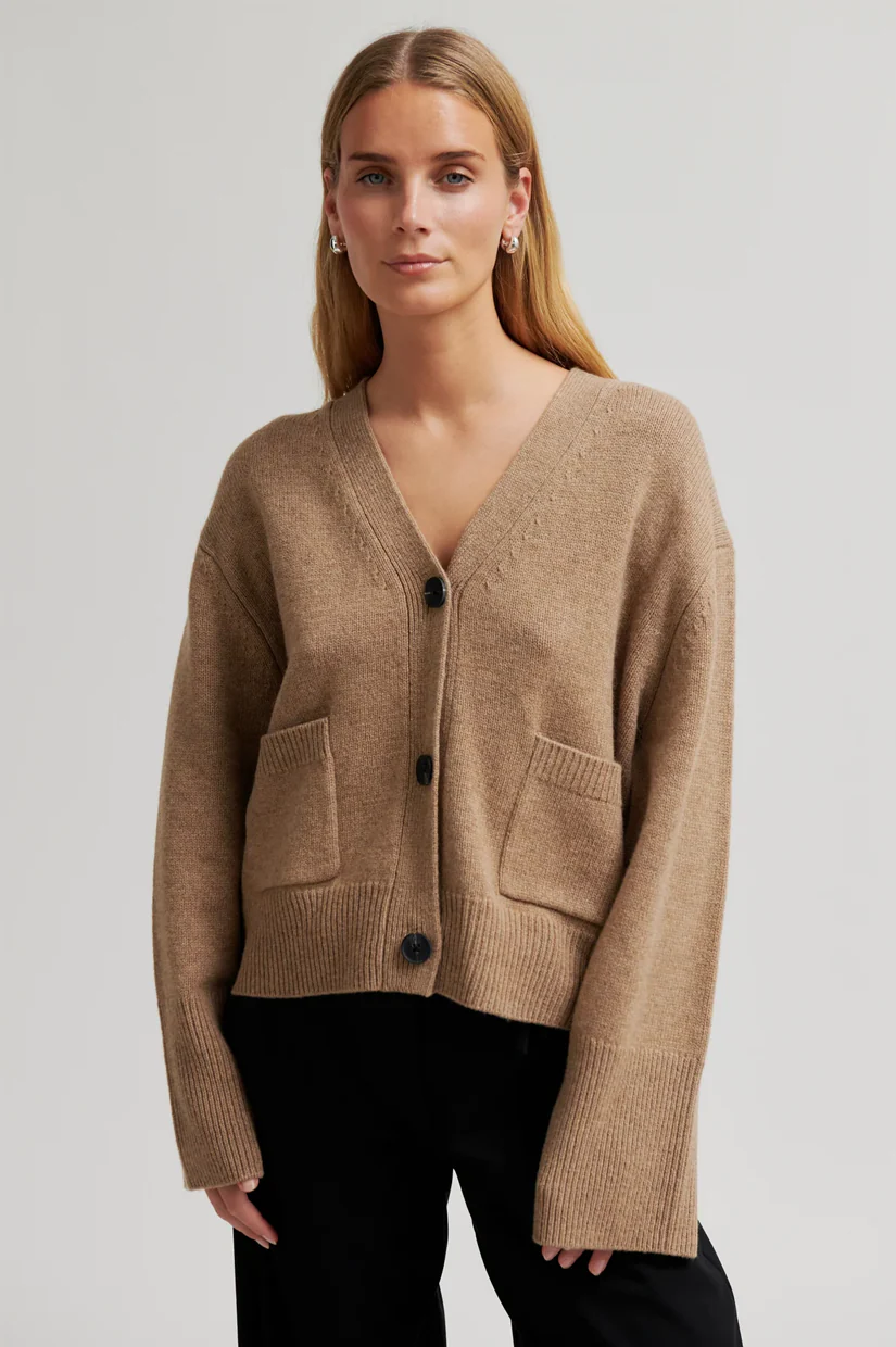 Second Female Alpha Knit Cardigan - Camel - Image 3