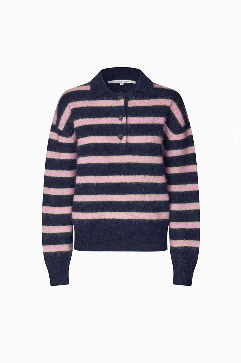 Second Female Noela Knit LS - Carbon - Image 2