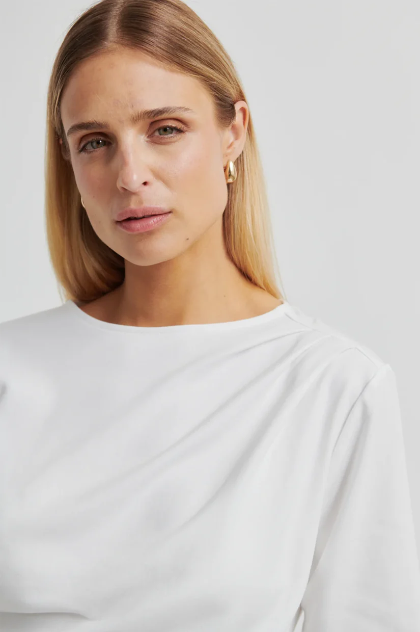 Second Female Ulina Drape Tee - White - Image 4