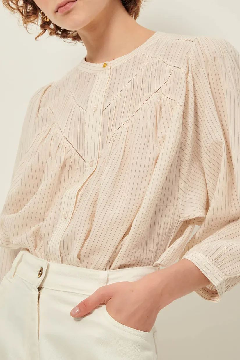 Sessun Savi Puff Sleeve Blouse - Sandblack - Image 3