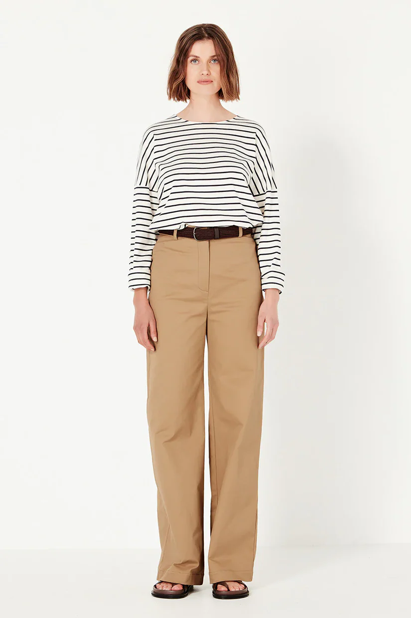 Shjark Olsen Tee - Navy/Ivory Stripe - Image 2