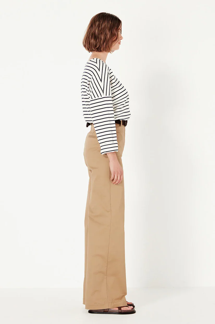 Shjark Olsen Tee - Navy/Ivory Stripe - Image 3