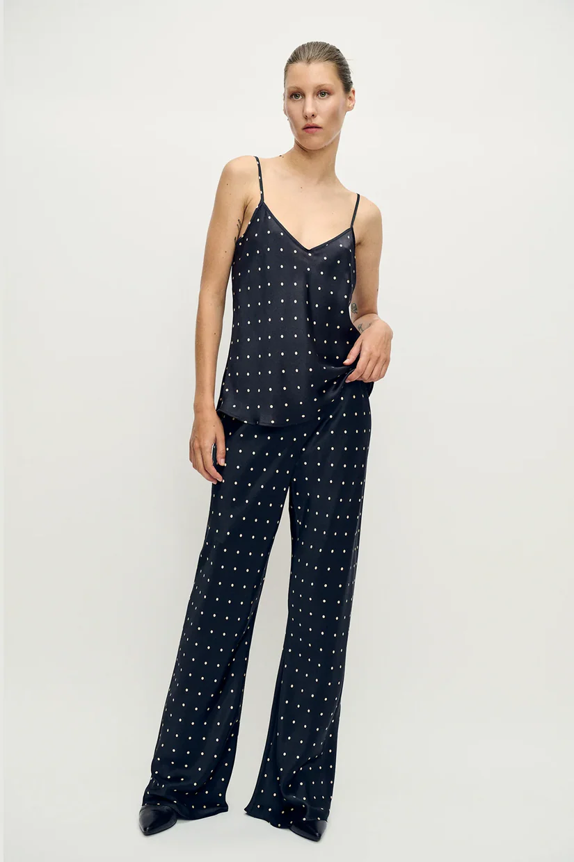 Silk Laundry Bias Cut Cami - Small Polka Dot