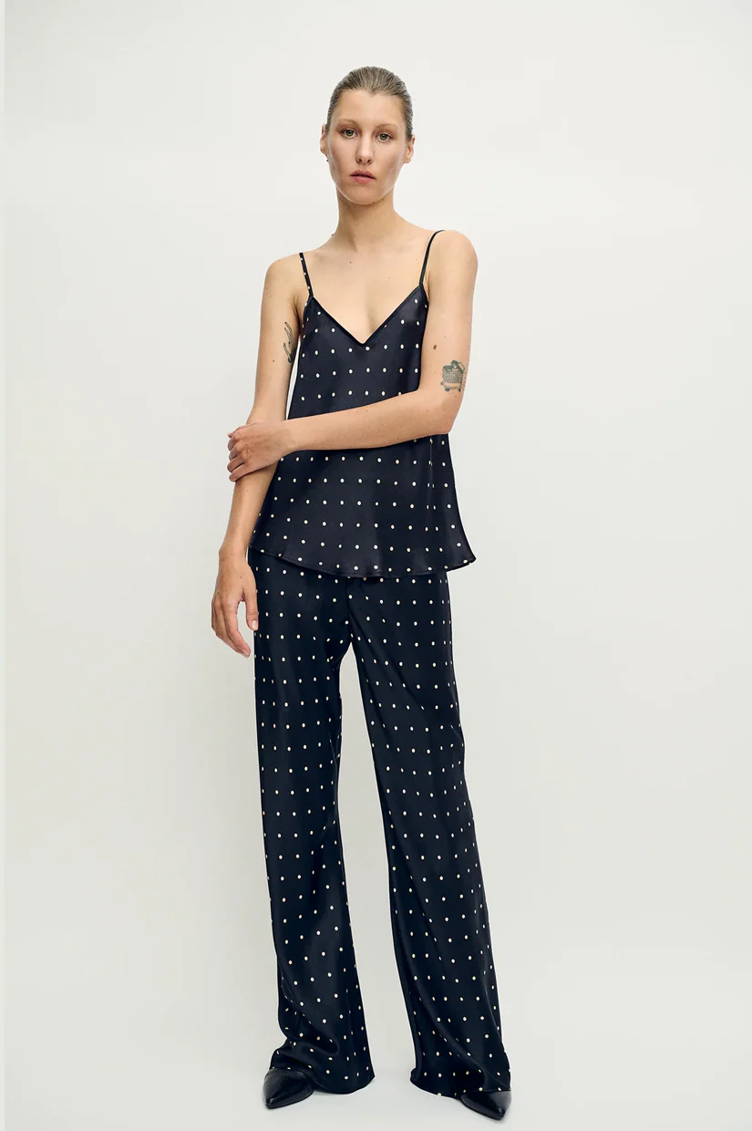Silk Laundry Bias Cut Cami - Small Polka Dot - Image 3