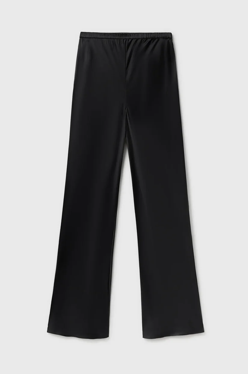 Silk Laundry Bias Cut Pants - Black - Image 3
