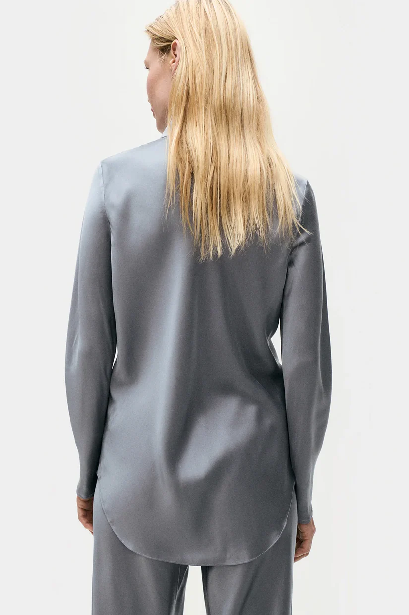 Silk Laundry Bias Cut Shirt - Storm - Image 3