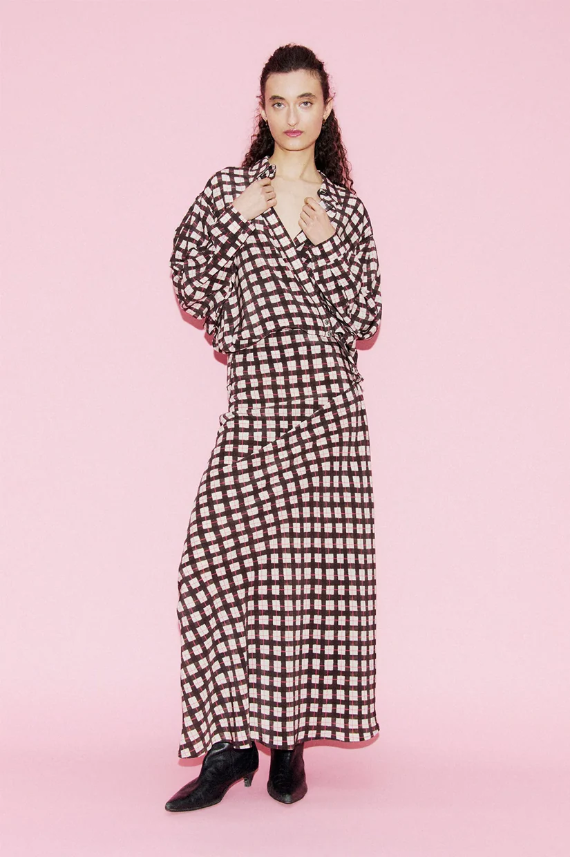 Silk Laundry CDC Cross Over Shirt - Luna Gingham