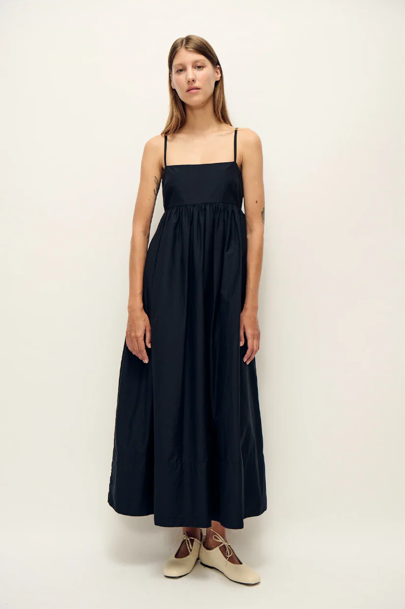 Silk Laundry Cotton Silk Tulip Dress - Black - Image 2