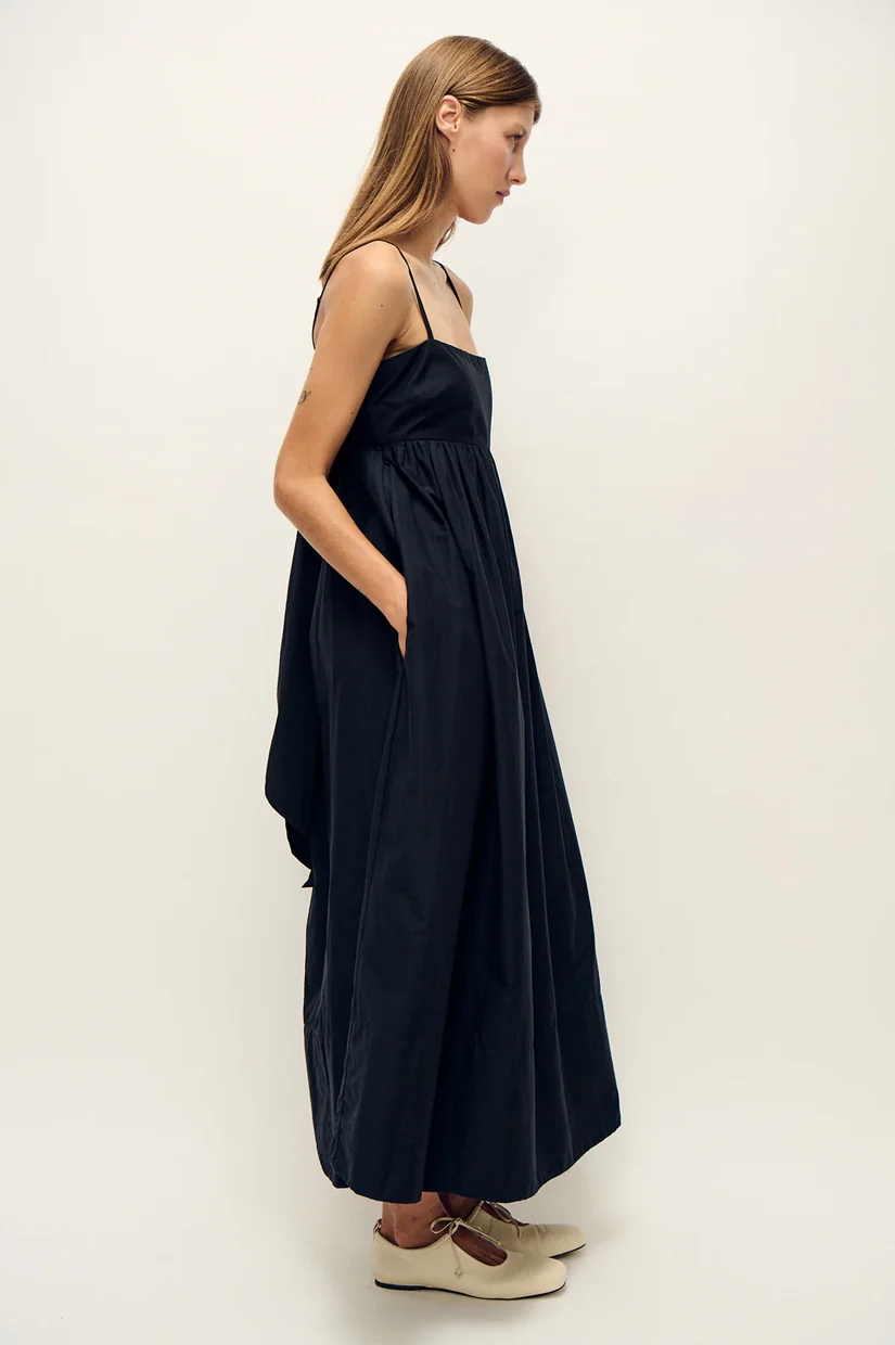 Silk Laundry Cotton Silk Tulip Dress - Black - Image 3