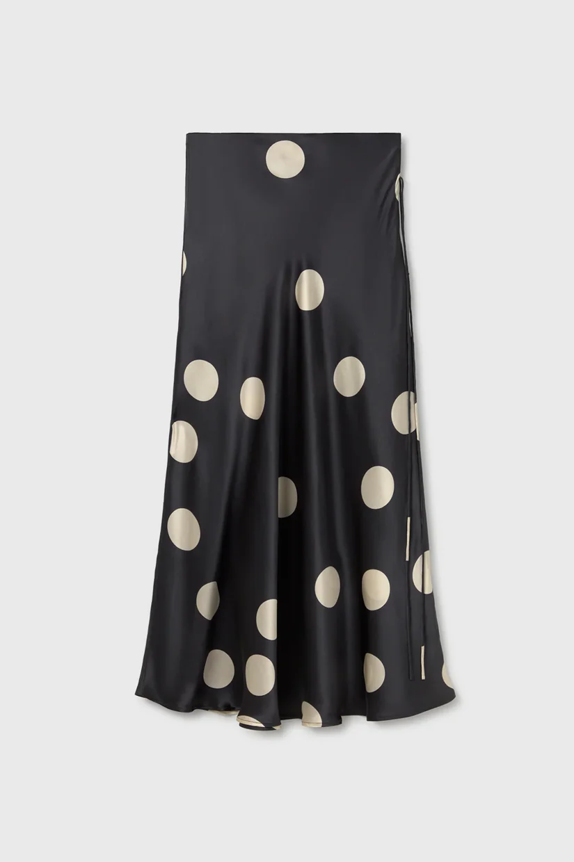 Silk Laundry Long Bias Cut Skirt - Large Polka Dot - Image 4