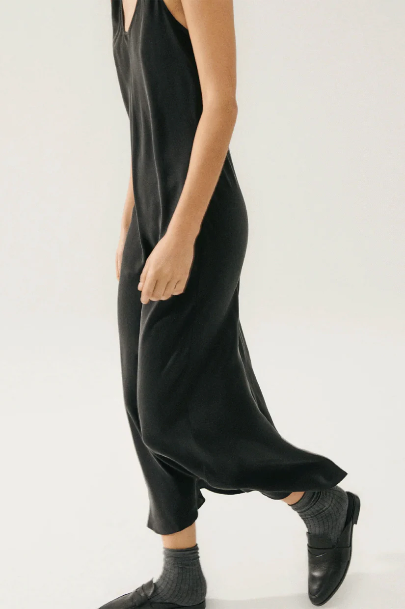Silk Laundry Scoop Neck Dress - Black - Image 3