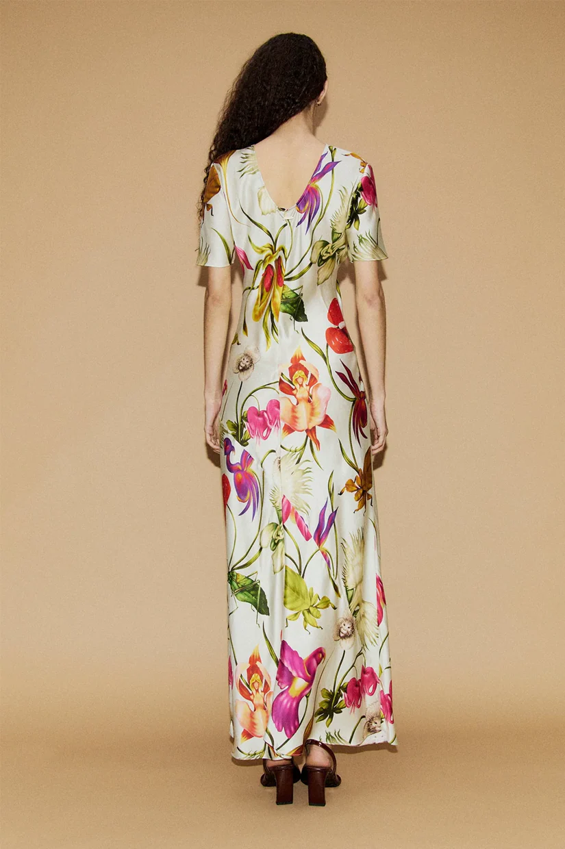 Silk Laundry Short Sleeve Bias Dress - Wonderland - Image 2