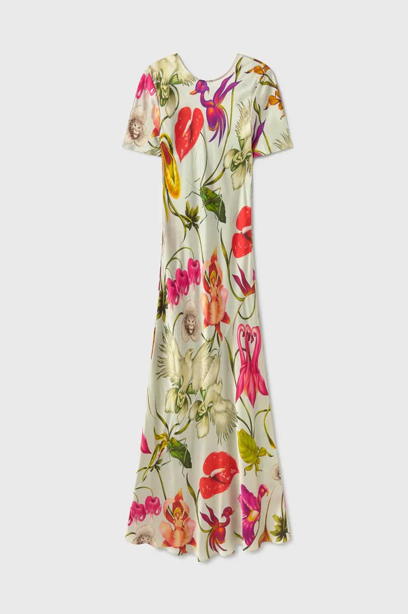 Silk Laundry Short Sleeve Bias Dress - Wonderland - Image 3