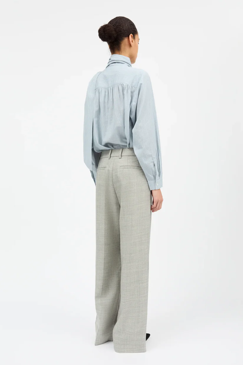 Skall Dalia Bow Shirt - Tiny Blue Stripe - Image 3